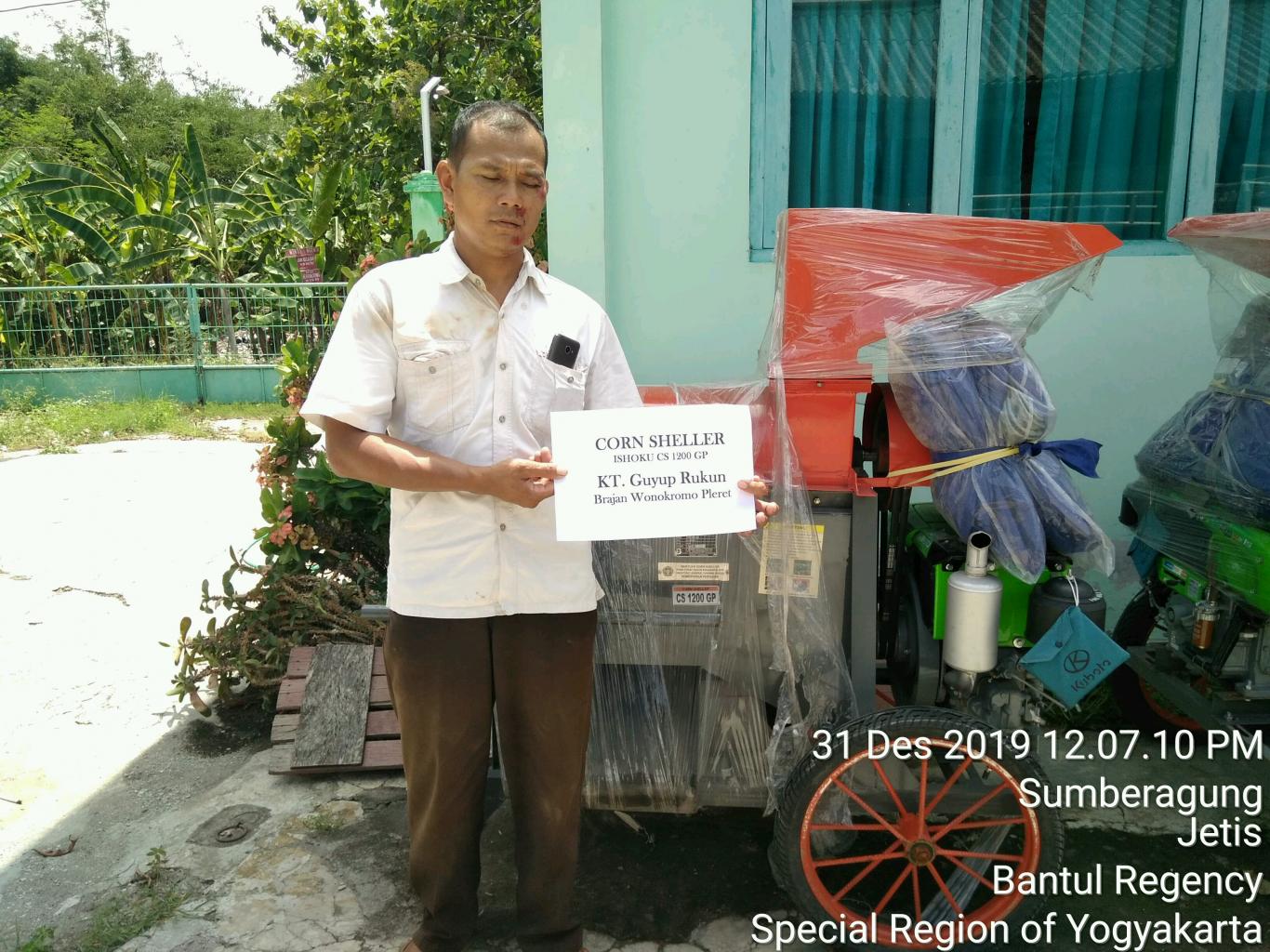 Kelompok Tani Guyub Rukun Brajan Terima Mesin Corn Sheller dari Dinas Pertanian Bantul