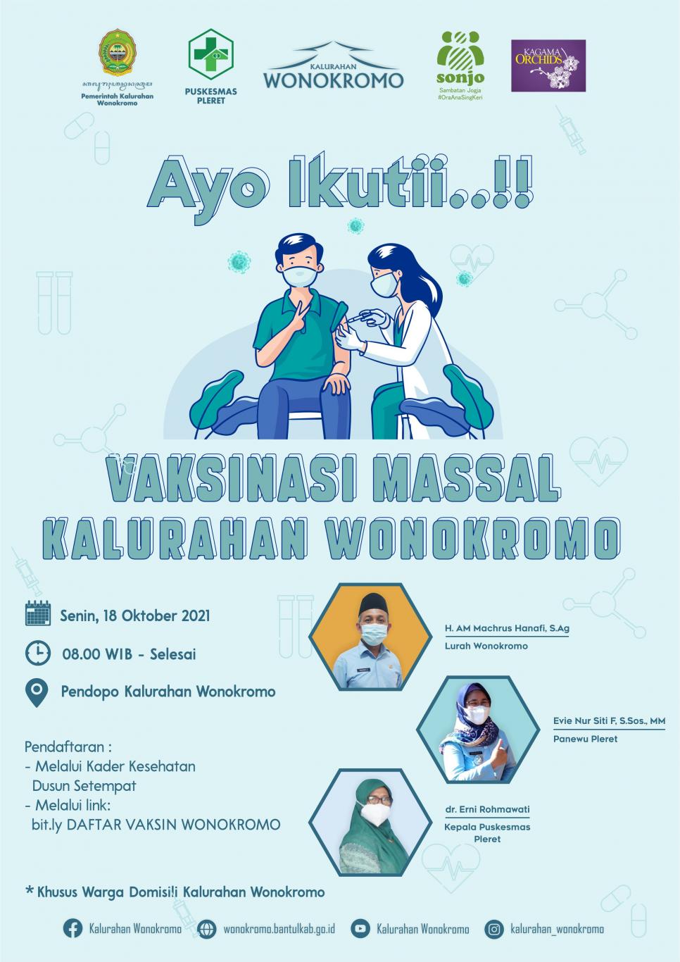 Ayo Ikuti!! Vaksinasi Massal Kalurahan Wonokromo